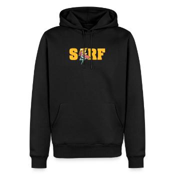 Surfer Surfen Cool Retro Surfer Vintage Surf - Männer Premium Bio Hoodie - Schwarz - Vorne - Nico (187cm)