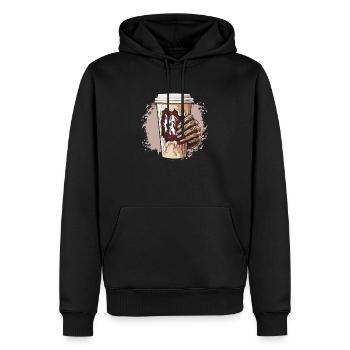 Café Café Halloween Zombie Main - Sweat à capuche Premium bio Homme - noir - Devant - Nico (187cm)