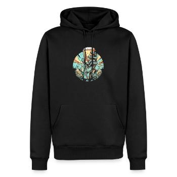 Café Café Halloween Zombie Main - Sweat à capuche Premium bio Homme - noir - Devant - Nico (187cm)