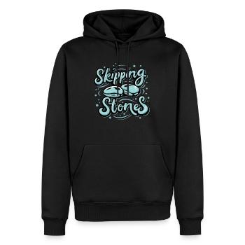 Sauter des pierres - Sweat à capuche Premium bio Homme - noir - Devant - Nico (187cm)