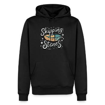 Skipping Stones - Männer Premium Bio Hoodie - Schwarz - Vorne - Nico (187cm)