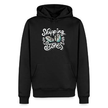 Skipping Stones - Männer Premium Bio Hoodie - Schwarz - Vorne - Nico (187cm)