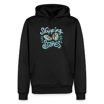 Skipping Stones - Männer Premium Bio Hoodie - Schwarz - Vorne - Nico (187cm)