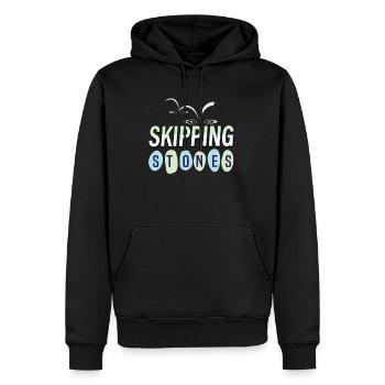 Skipping Stones - Männer Premium Bio Hoodie - Schwarz - Vorne - Nico (187cm)