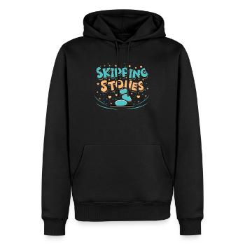 Skipping Stones - Men’s Premium Organic Hoodie - black - Front - Nico (187cm)