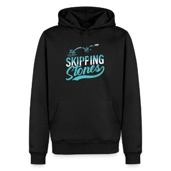 Skipping Stones - Männer Premium Bio Hoodie - Schwarz - Vorne - Nico (187cm)