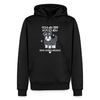 Schnauzer Küsschen sind unbezahlbar - Männer Premium Bio Hoodie - Schwarz - Vorne - Nico (187cm)
