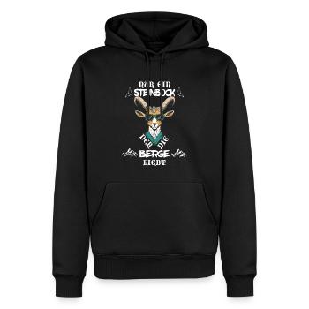 Nur ein Steinbock der die Berge liebt Sternzeichen - Männer Premium Bio Hoodie - Schwarz - Vorne - Nico (187cm)