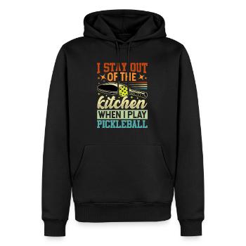 I Stay Out Of The Kitchen When I Play Pickleball - Männer Premium Bio Hoodie - Schwarz - Vorne - Nico (187cm)