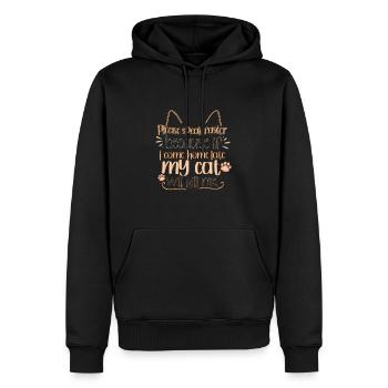 S’il vous plaît, parlez plus vite - mon chat peut me tuer - Sweat à capuche Premium bio Homme - noir - Devant - Nico (187cm)