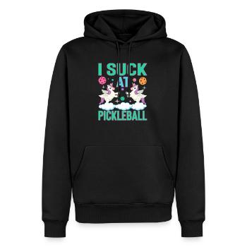 Je suis nul au pickleball - Mauvais joueur avec humour - Sweat à capuche Premium bio Homme - noir - Devant - Nico (187cm)