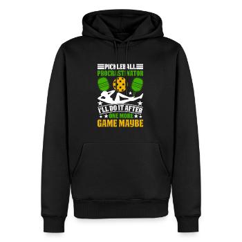 Pickleball Procrastinator - Ich Tu Es Danach - Männer Premium Bio Hoodie - Schwarz - Vorne - Nico (187cm)