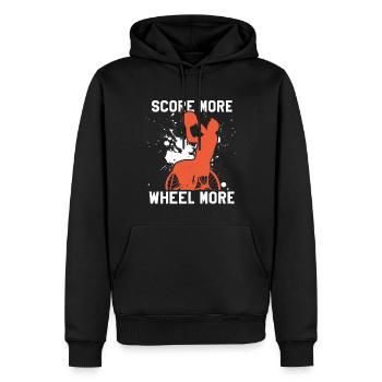 Joueur de basketball en fauteuil roulant Joueur de basketball en fauteuil roulant - Sweat à capuche Premium bio Homme - noir - Devant - Nico (187cm)