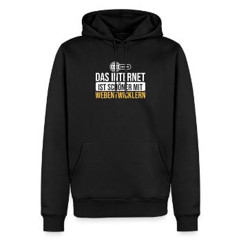 Webentwickler Frontend-Backend-Entwickler - Männer Premium Bio Hoodie - Schwarz - Vorne - Nico (187cm)
