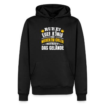 Webentwickler Programmierer Fullstack-Entwickler - Männer Premium Bio Hoodie - Schwarz - Vorne - Nico (187cm)