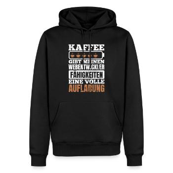 Webentwickler Programmierer Fullstack-Entwickler - Männer Premium Bio Hoodie - Schwarz - Vorne - Nico (187cm)