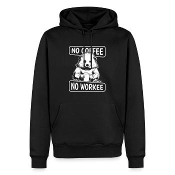 Café Café Porc-épic Pas de café Pas de Workee - Sweat à capuche Premium bio Homme - noir - Devant - Nico (187cm)