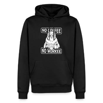 Café Café Pingouin Pas De Café Pas de Workee - Sweat à capuche Premium bio Homme - noir - Devant - Nico (187cm)