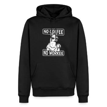 Kaffee Cafe Lama Pas De Café Pas de Workee - Sweat à capuche Premium bio Homme - noir - Devant - Nico (187cm)