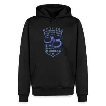 Policier à la retraite Police à la retraite - Sweat à capuche Premium bio Homme - noir - Devant - Nico (187cm)