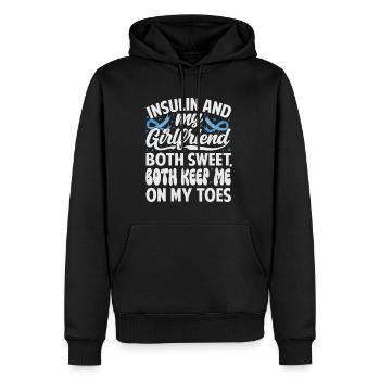 L’insuline et la petite amie sont toutes les deux douces, restent sur mes gardes - Sweat à capuche Premium bio Homme - noir - Devant - Nico (187cm)