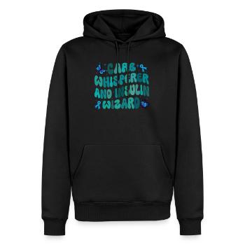 Chuchoteur de glucides et assistant de l’insuline - Sweat à capuche Premium bio Homme - noir - Devant - Nico (187cm)