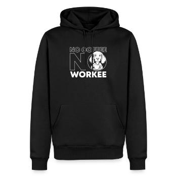 Kaffee Cafe Beagle Hund No Coffee No Workee - Männer Premium Bio Hoodie - Schwarz - Vorne - Nico (187cm)