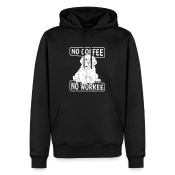 Kaffee Cafe St. Bernhardiner Hund - Männer Premium Bio Hoodie - Schwarz - Vorne - Nico (187cm)