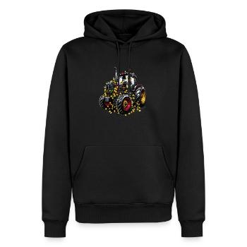 Deutscher Traktor Mit Lichterketten Fürs Dorfleben - Männer Premium Bio Hoodie - Schwarz - Vorne - Nico (187cm)