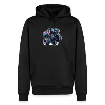 USA Monster Truck - Weihnachtslichter Lichterkette - Männer Premium Bio Hoodie - Schwarz - Vorne - Nico (187cm)