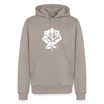 Rose rouge Goth - Sweat à capuche Premium bio Homme - taupe - Devant - Nico (187cm)