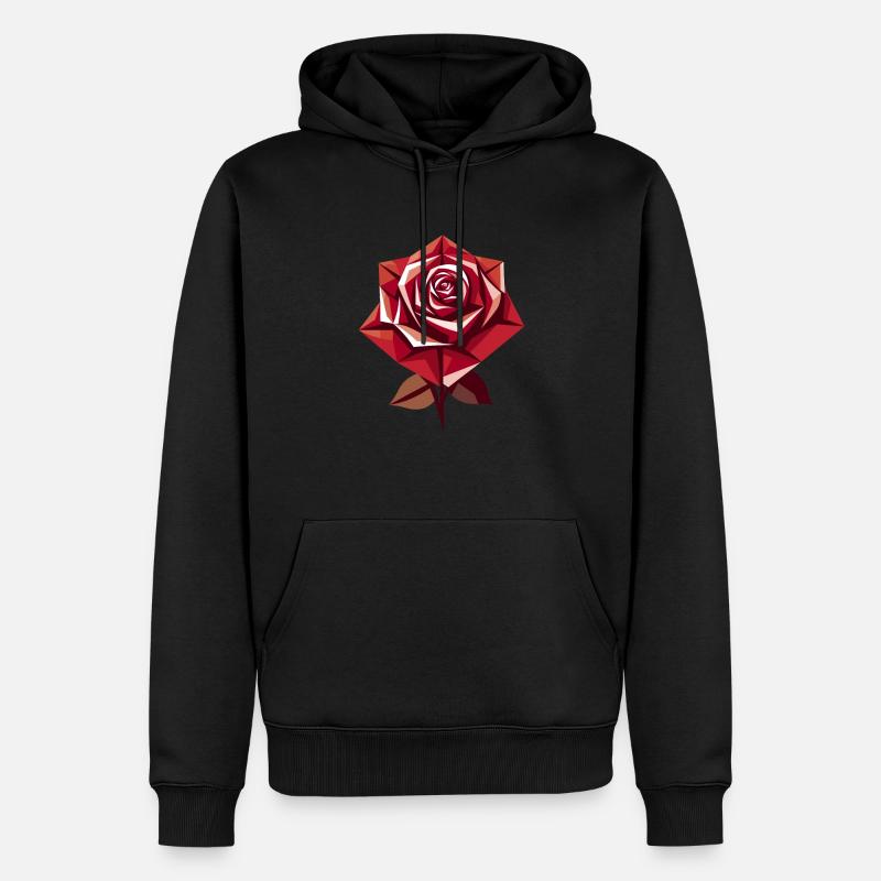 Rote Rose Goth - Männer Premium Bio Hoodie - Schwarz