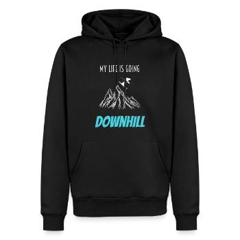 ski - Sweat à capuche Premium bio Homme - noir - Devant - Nico (187cm)