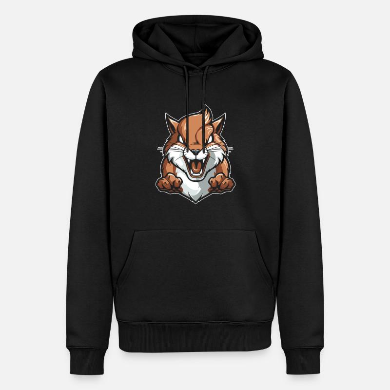 Écureuil en colère - Sweat à capuche Premium bio Homme - noir