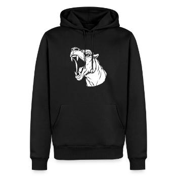 Camel Face - Men’s Premium Organic Hoodie - black - Front - Nico (187cm)