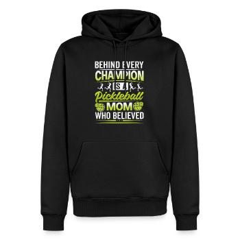 Behind Every Champion Is A Mom Who Believed - Men’s Premium Organic Hoodie - black - Front - Nico (187cm)