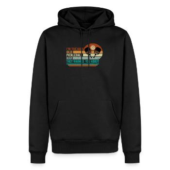 I'm The Old Pickleball Man They Warned You About - Men’s Premium Organic Hoodie - black - Front - Nico (187cm)