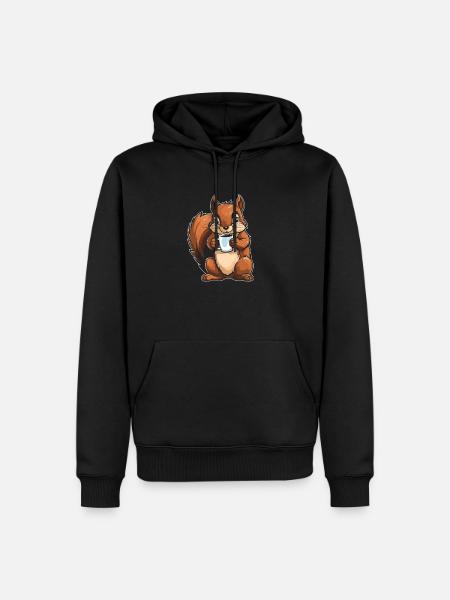 Eichhörnchen Kaffee - Männer Premium Bio Hoodie - Schwarz
