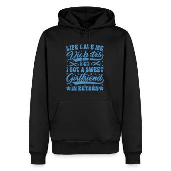 Life Gave Me Diabetes And A Sweet Girlfriend - Männer Premium Bio Hoodie - Schwarz - Vorne - Nico (187cm)