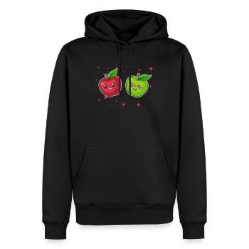 Cute Apple Couple Hugging Apple Fruits Lovers - Männer Premium Bio Hoodie - Schwarz - Vorne - Nico (187cm)