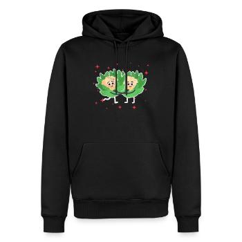 Cute Cauliflower Couple Hugging Cauliflower Lovers - Männer Premium Bio Hoodie - Schwarz - Vorne - Nico (187cm)