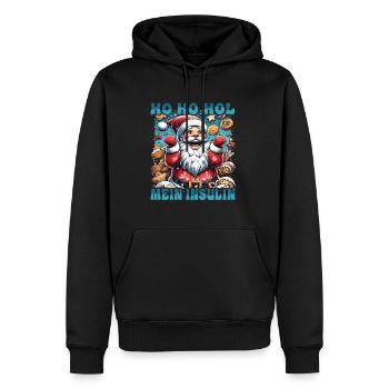 Ho Ho Hold My Blood Sugar Level - Diabetes Spruch - Männer Premium Bio Hoodie - Schwarz - Vorne - Nico (187cm)