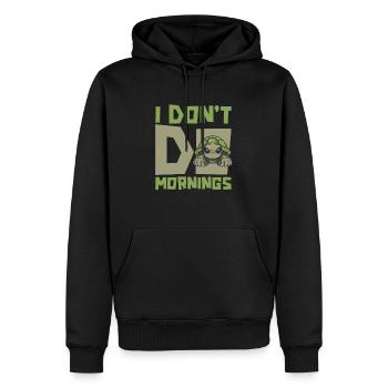 Turtle Funny I Don't Do Mornings - Men’s Premium Organic Hoodie - black - Front - Nico (187cm)