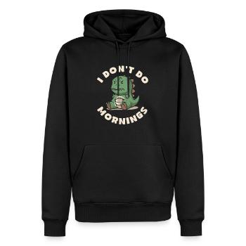 Trex T Rex Dino Drôle Je Ne Fais Pas De Matins - Sweat à capuche Premium bio Homme - noir - Devant - Nico (187cm)