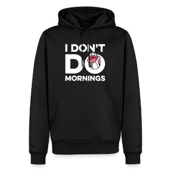 Bunny Rabbit Drôle Je Ne Fais Pas De Matins - Sweat à capuche Premium bio Homme - noir - Devant - Nico (187cm)