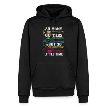 Tant de guitares, mais si peu de temps - Sweat à capuche Premium bio Homme - noir - Devant - Nico (187cm)