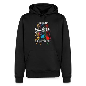 Tant de guitares, mais si peu de temps - Sweat à capuche Premium bio Homme - noir - Devant - Nico (187cm)