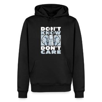 éléphant drôle ne sait pas ne pas s’en soucier - Sweat à capuche Premium bio Homme - noir - Devant - Nico (187cm)
