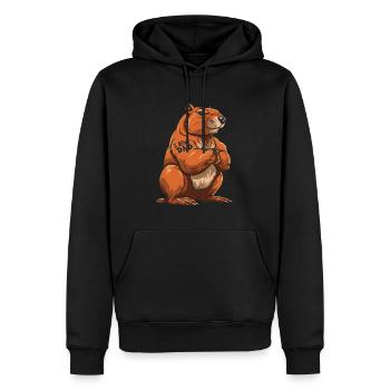 Capybara Wasserschwein J’aime papa - Sweat à capuche Premium bio Homme - noir - Devant - Nico (187cm)
