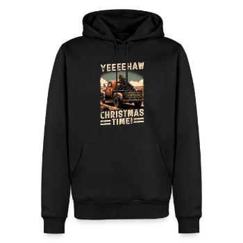 Yeehaw It's Christmas Time – Pick-up truck - Men’s Premium Organic Hoodie - black - Front - Nico (187cm)